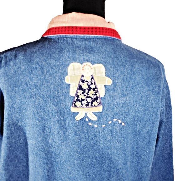 Casey Coleman Blue Denim 100% Cotton Corduroy Button-Up Angel Jacket Size S/M - Picture 4 of 7